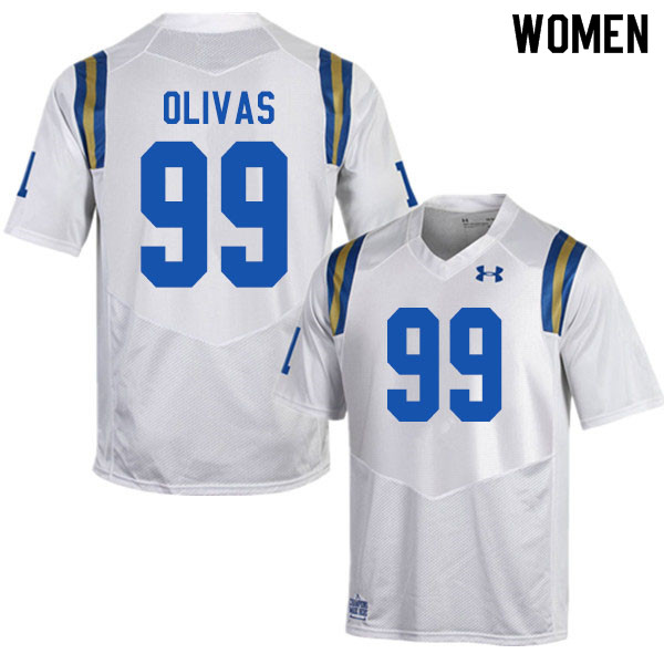 Women #99 Carson Olivas UCLA Bruins College Football Jerseys Sale-White